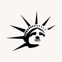 Statue of liberty  drawing, black and white illustration vector. Free public domain CC0 image.