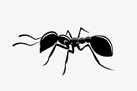 Black ant clipart, animal illustration vector. Free public domain CC0 image.