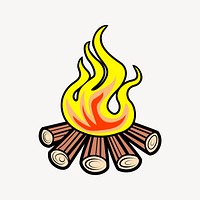 Campfire collage element, cute illustration vector. Free public domain CC0 image.