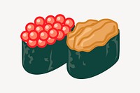 Sushi collage element, cute illustration vector. 