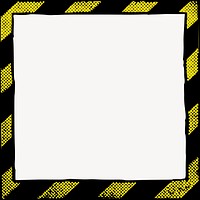 Caution frame clipart, cute illustration psd. Free public domain CC0 image.