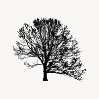 Leafless tree silhouette clipart, nature illustration vector. Free public domain CC0 image.