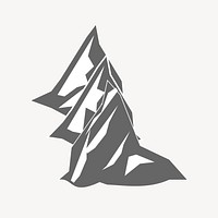 Mountain peak drawing, nature illustration vector. Free public domain CC0 image.