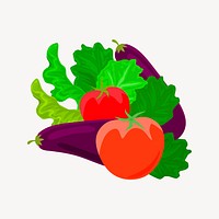 Vegetables collage element, cute illustration vector. Free public domain CC0 image.