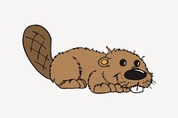 Beaver collage element, cute illustration vector. Free public domain CC0 image.