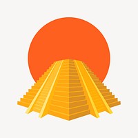 Mesoamerican pyramid collage element, cute illustration vector. Free public domain CC0 image.