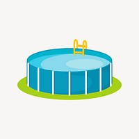 Pool collage element, cute illustration vector. Free public domain CC0 image.