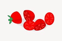 Tomatoes collage element, cute illustration vector. Free public domain CC0 image.