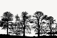 Tree silhouette border  clipart, nature illustration vector. Free public domain CC0 image.