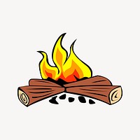 Campfire clipart, cute illustration psd. Free public domain CC0 image.