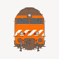 Train front view collage element, cute illustration vector. Free public domain CC0 image.