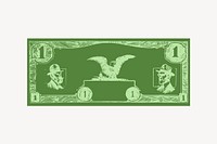 Banknote collage element, cute illustration vector. Free public domain CC0 image.