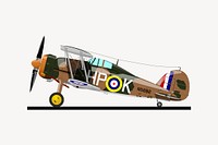 Fighter plane collage element, cute illustration vector. Free public domain CC0 image.