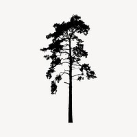 Tree silhouette clipart, nature illustration vector. Free public domain CC0 image.
