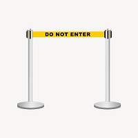 Queue Barrier collage element, cute illustration vector. Free public domain CC0 image.