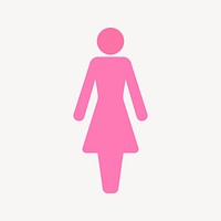 Pink woman clip art. Free public domain CC0 image.