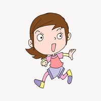 Terrified girl collage element, cute illustration vector. Free public domain CC0 image.