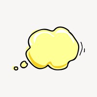 Yellow speech bubble collage element, cute illustration vector. Free public domain CC0 image.