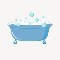 Bathtub collage element, cute illustration vector. Free public domain CC0 image.