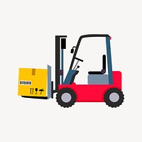 Forklift collage element, cute illustration vector. Free public domain CC0 image.