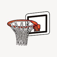 Basketball hoop clipart, cute illustration psd. Free public domain CC0 image.