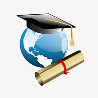 Global education collage element, cute illustration vector. Free public domain CC0 image.