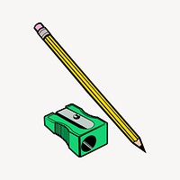 Pencil and sharpener clip art. Free public domain CC0 image.
