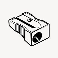 Sharpener drawing, black and white illustration vector. Free public domain CC0 image.