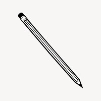 Pencil  drawing, black and white illustration vector. Free public domain CC0 image.