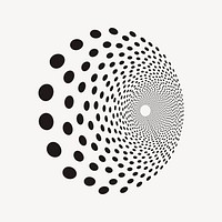 Abstract dots drawing, black and white illustration vector. Free public domain CC0 image.