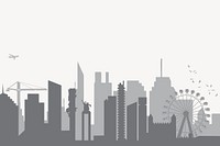 Silhouette cityscape clipart, ueban illustration vector. Free public domain CC0 image.