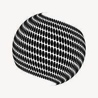 3D sphere drawing, black and white illustration vector. Free public domain CC0 image.