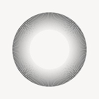 Abstract sphere drawing, black and white illustration vector. 