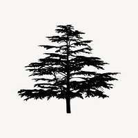 Silhouette tree clipart, nature illustration vector. Free public domain CC0 image.