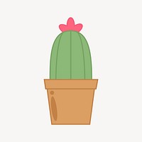 Cactus collage element, cute illustration vector. Free public domain CC0 image.