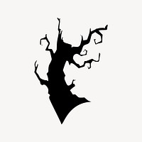 Haunted tree clipart, Halloween illustration vector. Free public domain CC0 image.