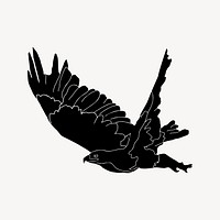 Silhouette eagle clipart, bird illustration vector. Free public domain CC0 image.