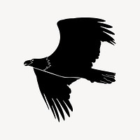 Silhouette eagle clipart, bird illustration vector. Free public domain CC0 image.