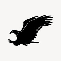 Silhouette eagle clipart, bird illustration vector. Free public domain CC0 image.