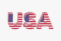 USA typography collage element, cute illustration vector. Free public domain CC0 image.