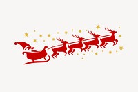 Santa sleigh collage element, cute illustration vector. Free public domain CC0 image.