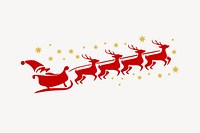 Santa sleigh clip art. Free public domain CC0 image.