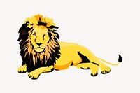 Lion collage element, cute illustration vector. Free public domain CC0 image.