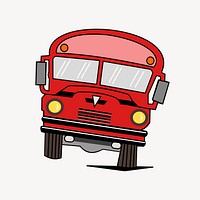 Bus front view collage element, cute illustration vector. Free public domain CC0 image.