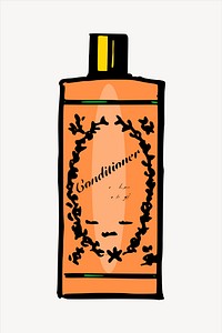 Hair conditioner bottle  clipart, beauty product illustration psd. Free public domain CC0 image.