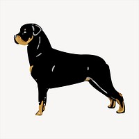Rottweiler clipart, animal illustration vector. Free public domain CC0 image.