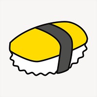 Tamago sushi clipart, Japanese food illustration vector. Free public domain CC0 image.