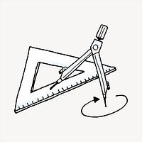 Math set clipart, education illustration vector. Free public domain CC0 image.
