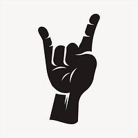 Rock clipart, hand sign illustration vector. Free public domain CC0 image.