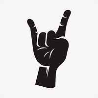 Rock hand sign illustration. Free public domain CC0 image.